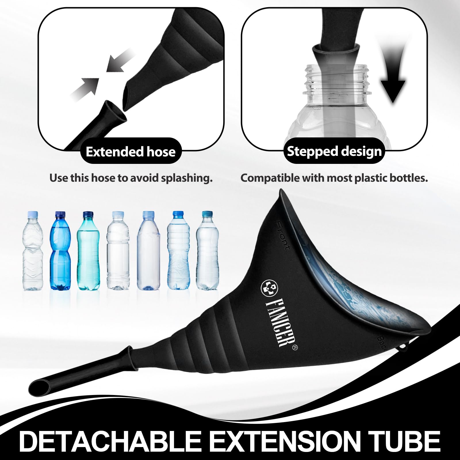 Portatif Urinoir Femme, Urinoir Réutilisable à Entonnoir en Silicone, avec Tube d'extension, Urinoirs pour Femme Pliable en Portable, pourCamping, Toilettes pour Camping, Randonnée, Vacances