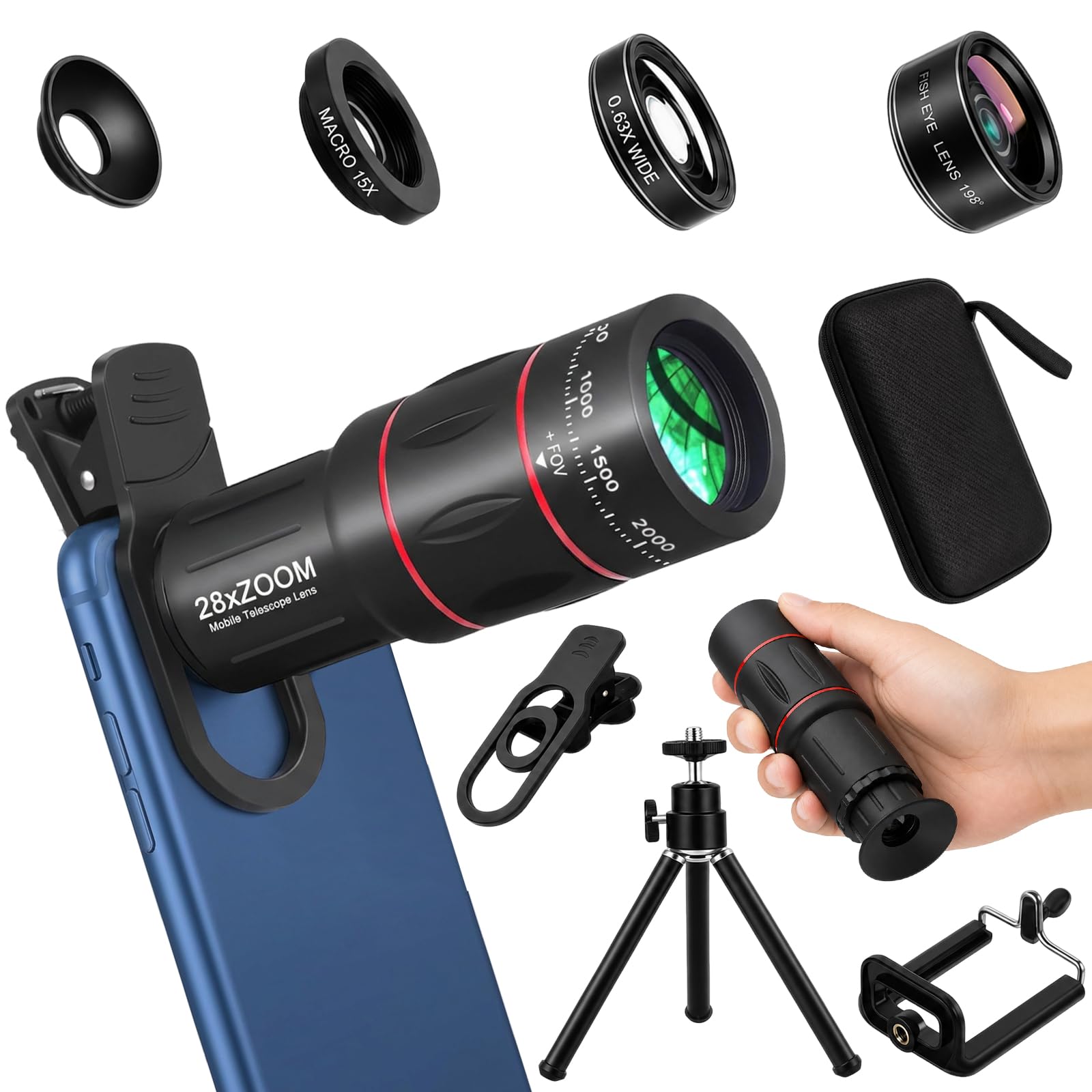 Photo 1 of OmniCtrl 28X Telephoto Lens Kit with Tripod
