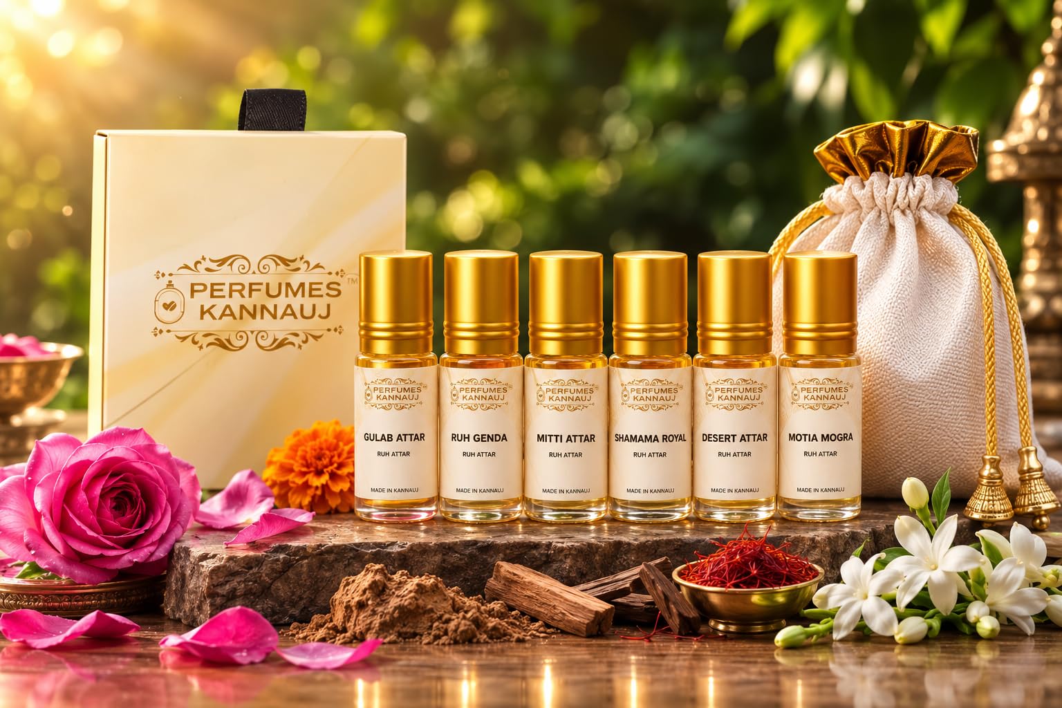 Kannauj Attars – 6 Famous Premium Natural Attar Trial Pack | 3ml Each | Alcohol-Free, Long-Lasting Concentrated Oils | Rose, Jasmine, Marigold, Sandalwood & Earthy Notes | Unisex-image-34