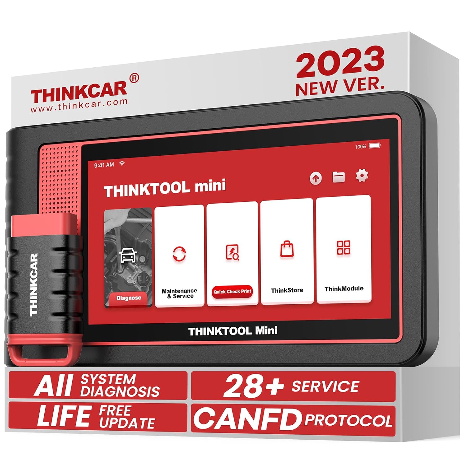 OBD2 Scanner, Thinktool Mini Pro All System Diagnostic Tool 28 Services ...