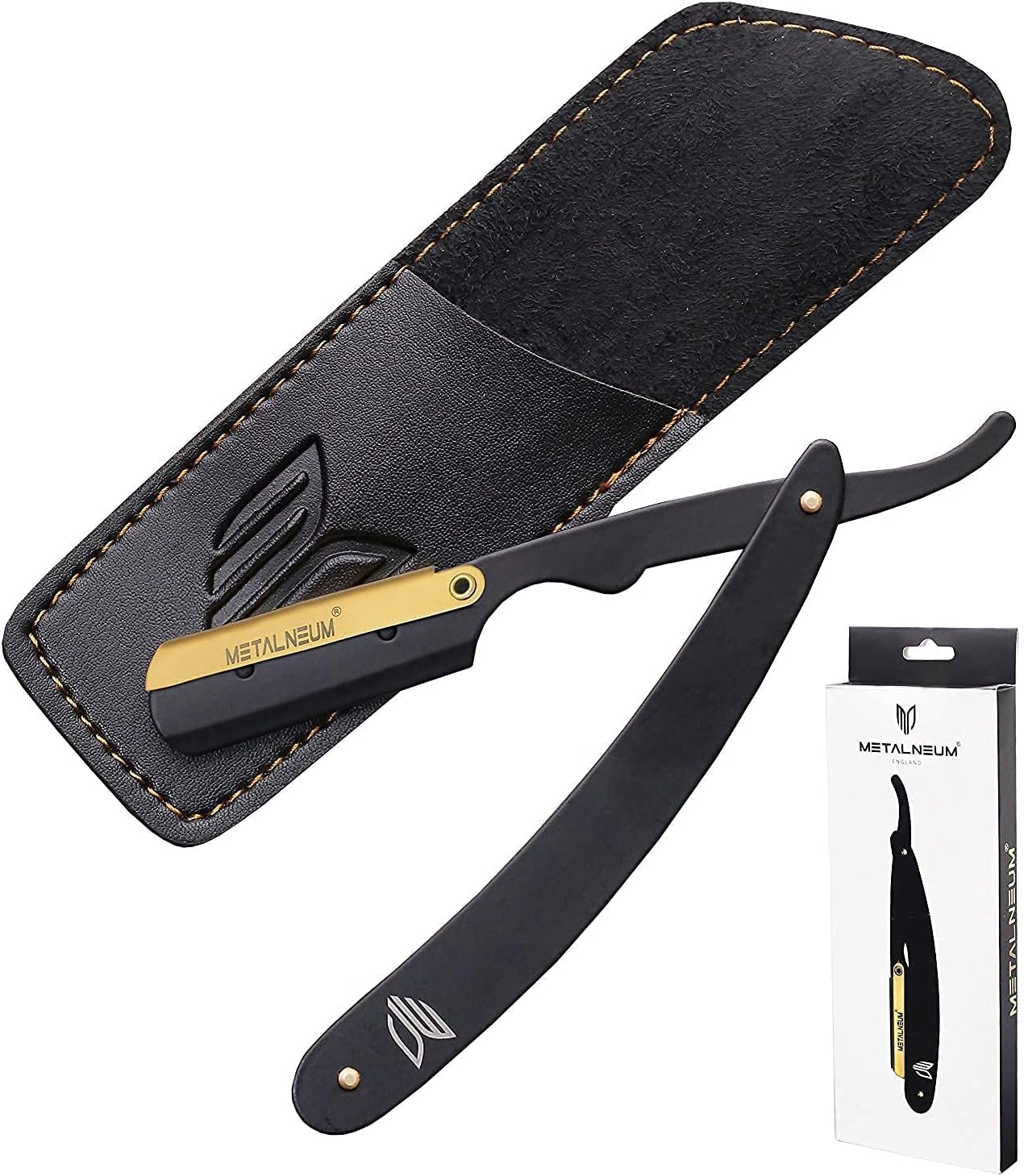 Metalneum® Professional Cut Throat Razor Kit 24k Gold Plated Swing