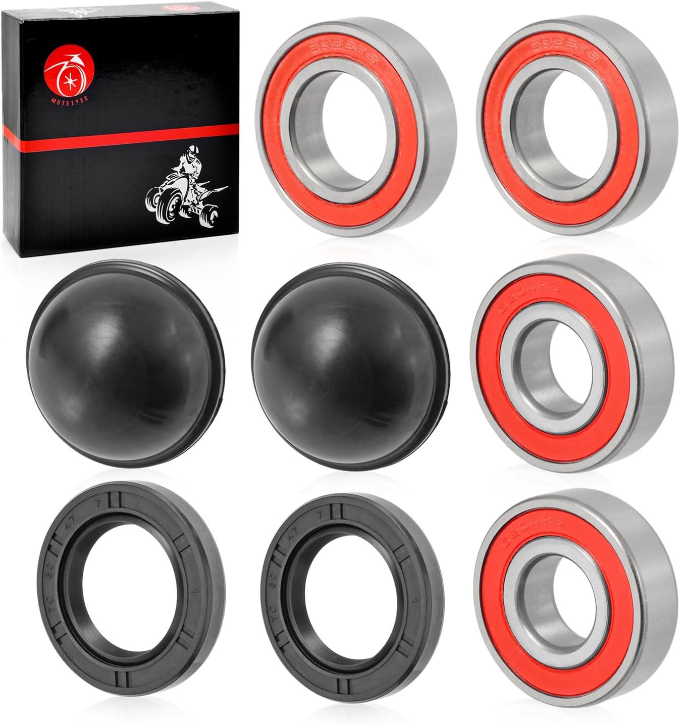 Front Wheel Bearing Seal Hub Dust Cover Kit For Yamaha Golf Cart G2 G8 G9 G11 G14 G16 G20 G21 G22 1985-2007 JN6-F5518-01