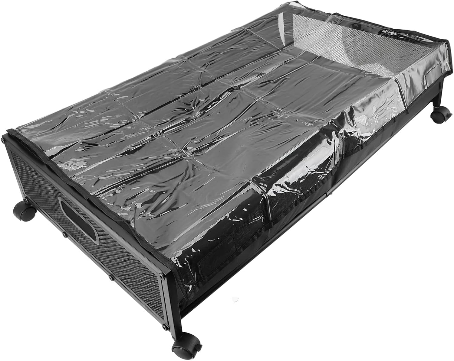 Under Bed Storage Containers, Bedroom Organizer, Rolling Under Bed Shoe Storage Cart, Underbed Organizer Bin Drawer with Wheels & Lid for Clothes, Books, Bedding, Blankets (L)