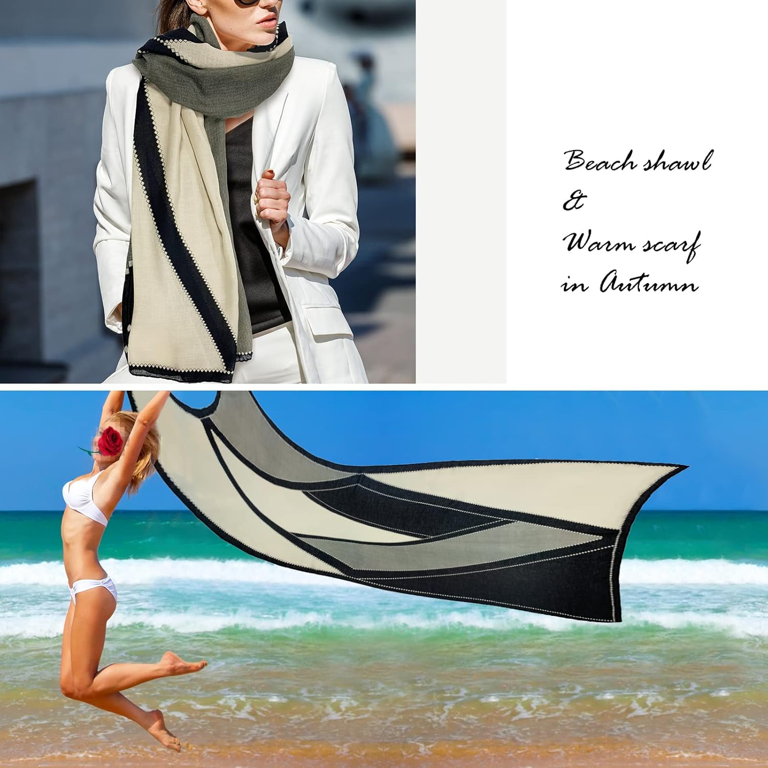 FINIZO Women's Scarves Lady Light Soft Fashion Solid Scarf Wrap Shawl for All Season - Image 7