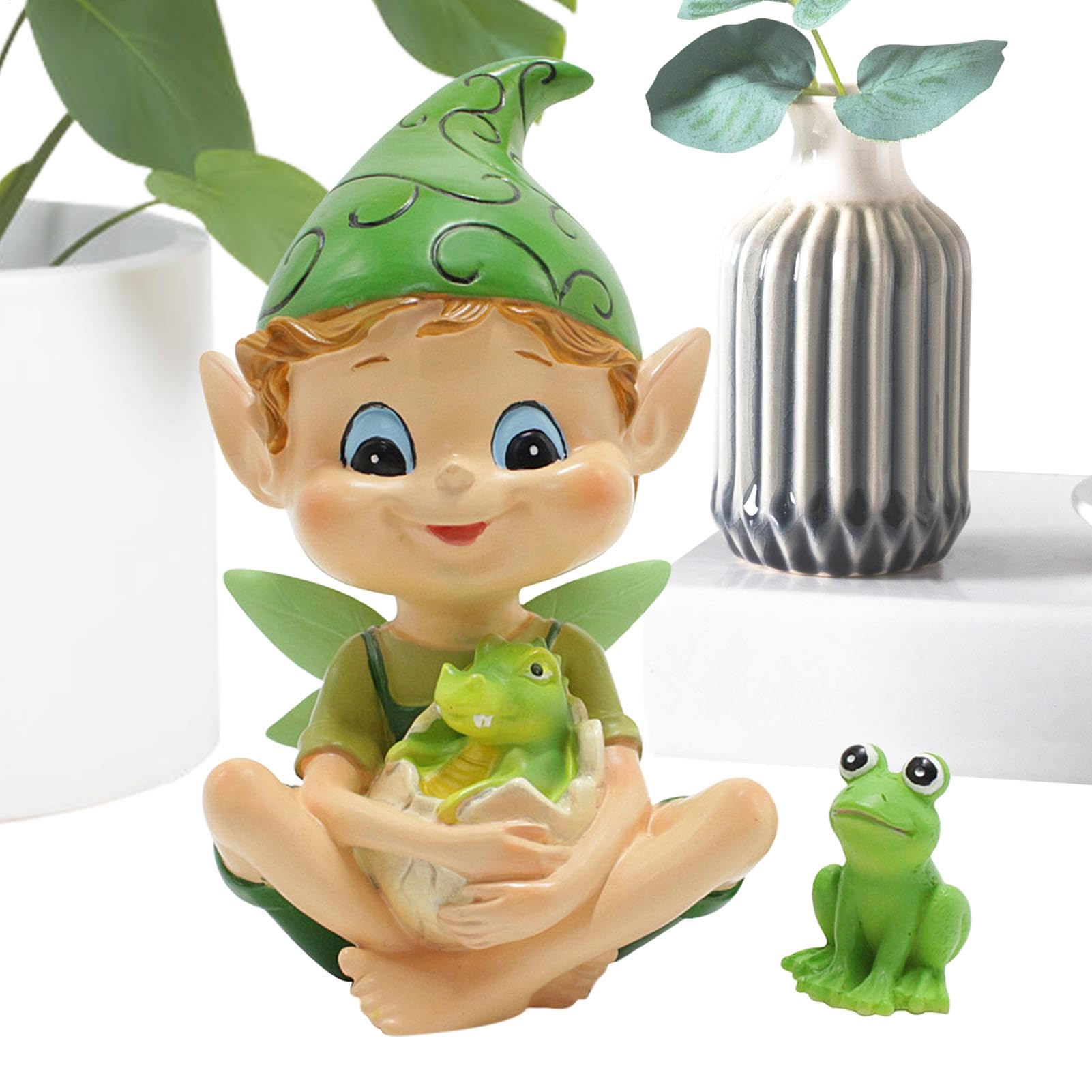 Statue de jardin de grenouille en résine dessin animé pour déco cour extérieure