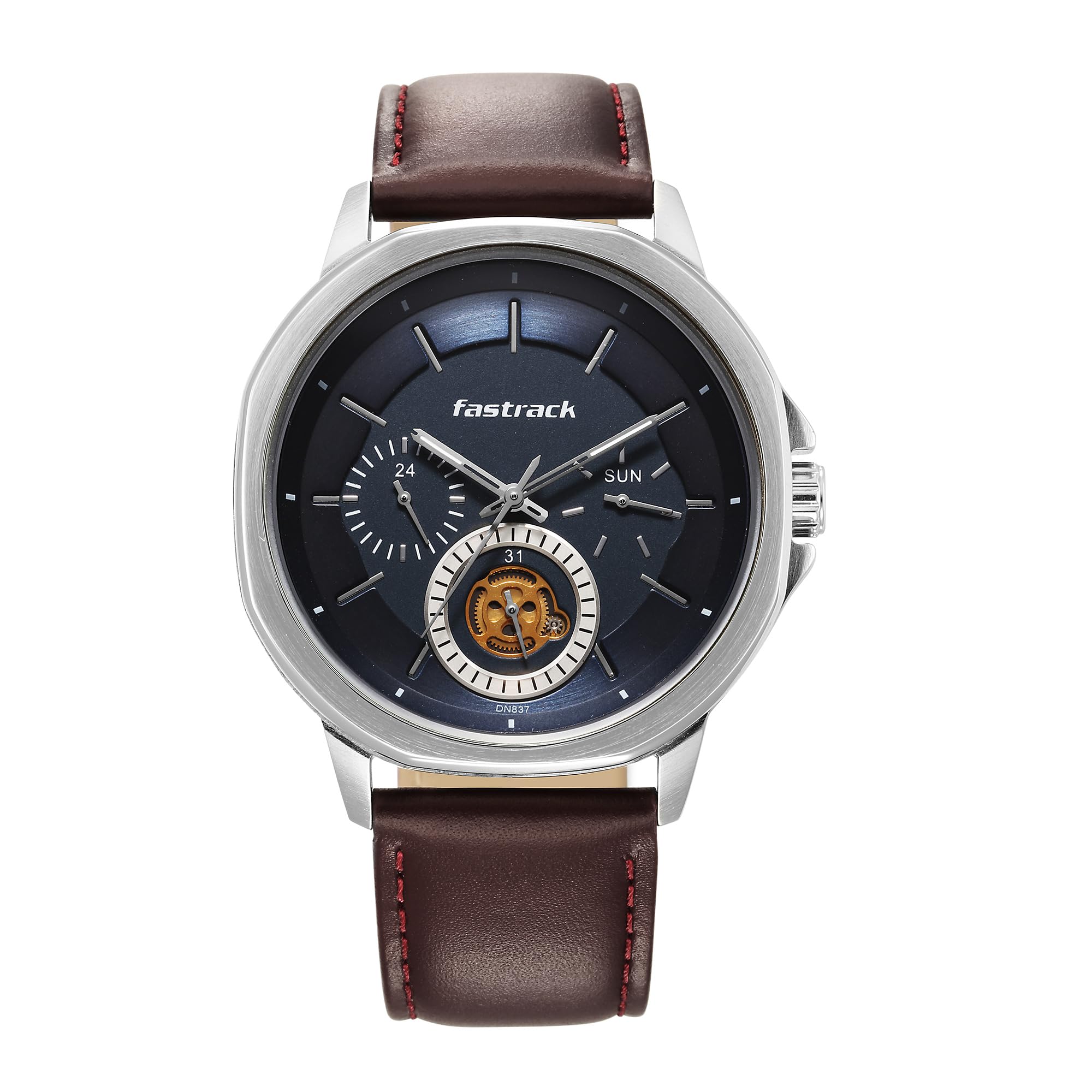 Fastrack Mens Exuberant Quartz Multifunction Blue Dial Leather Strap Watch for Guys-3303SL01 (B0C8J4YMNM) Amazon Price History, Amazon Price Tracker