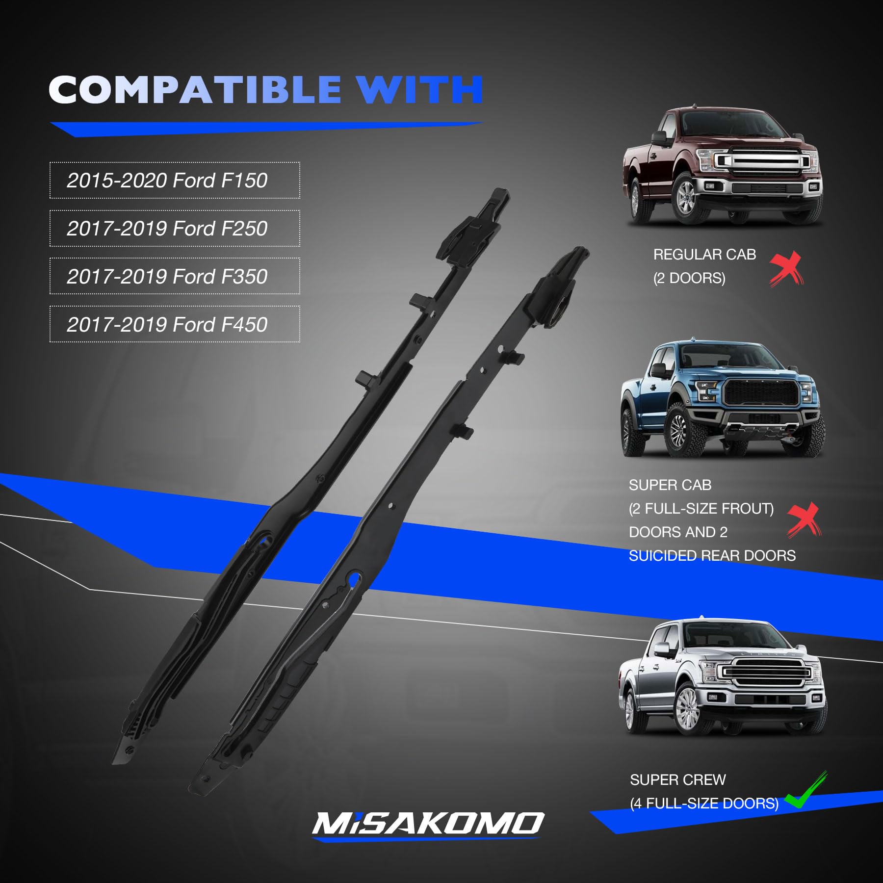 フォードF250 F450遠征用サンルーフトラックアセンブリ修理キット サンルーフ修理キットフォードF150 F250 サンルーフトラックアセンブリ修理キット、フォード 15-20 150 17-19 F-250 F-350 F-450に対応