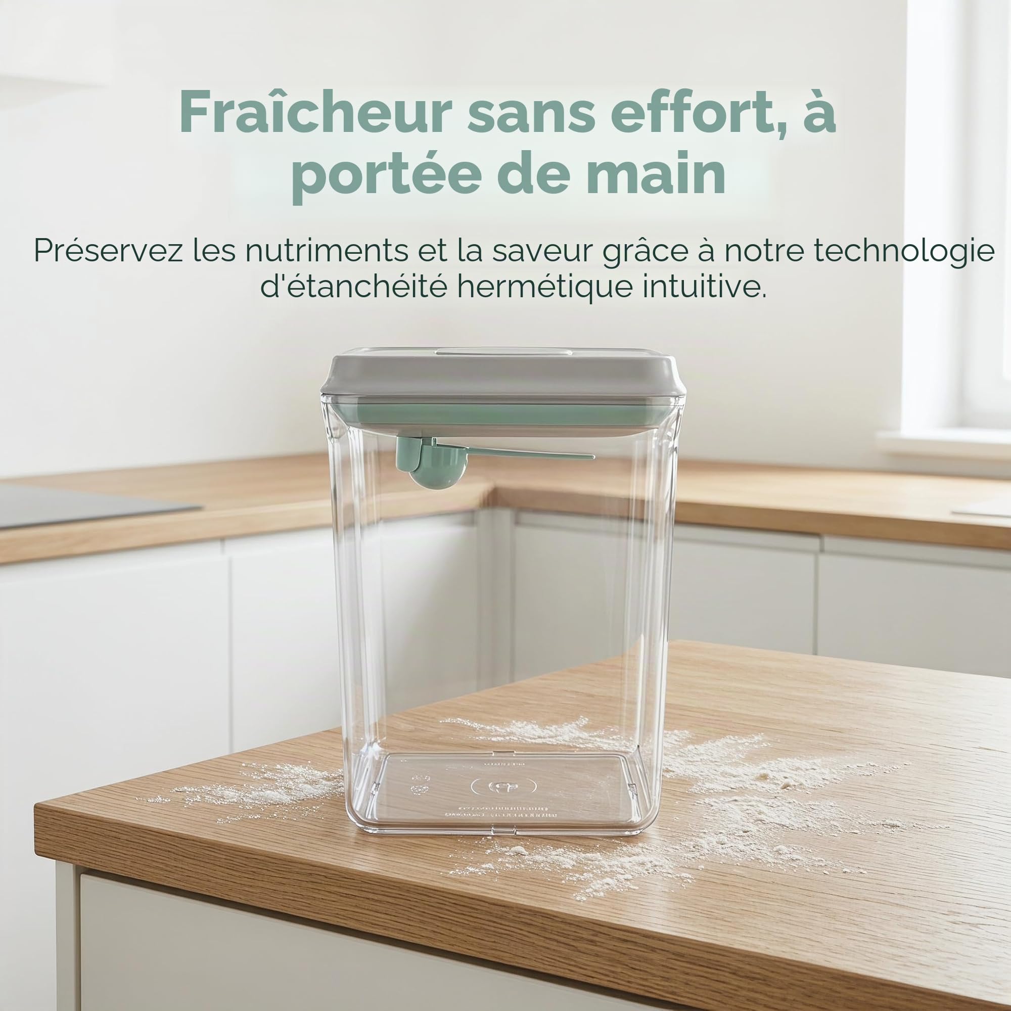 2300ml Milchpulverspender de Conservation Lait en Poudre avec Mesurette & Brosse - Distributeur de Lait Grande Capacité, Récipient Nourriture Sans BPA, Dosage & Poudre de Protéines Lait