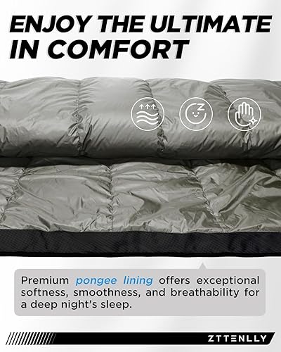 Miniatura 12 de Down Sleeping Bag for Adults - Lightweight and Compact for Backpacking, Camping and Hiking - 550/600 FP, 0/20/30 Degree and 4-Season Sleeping Bag