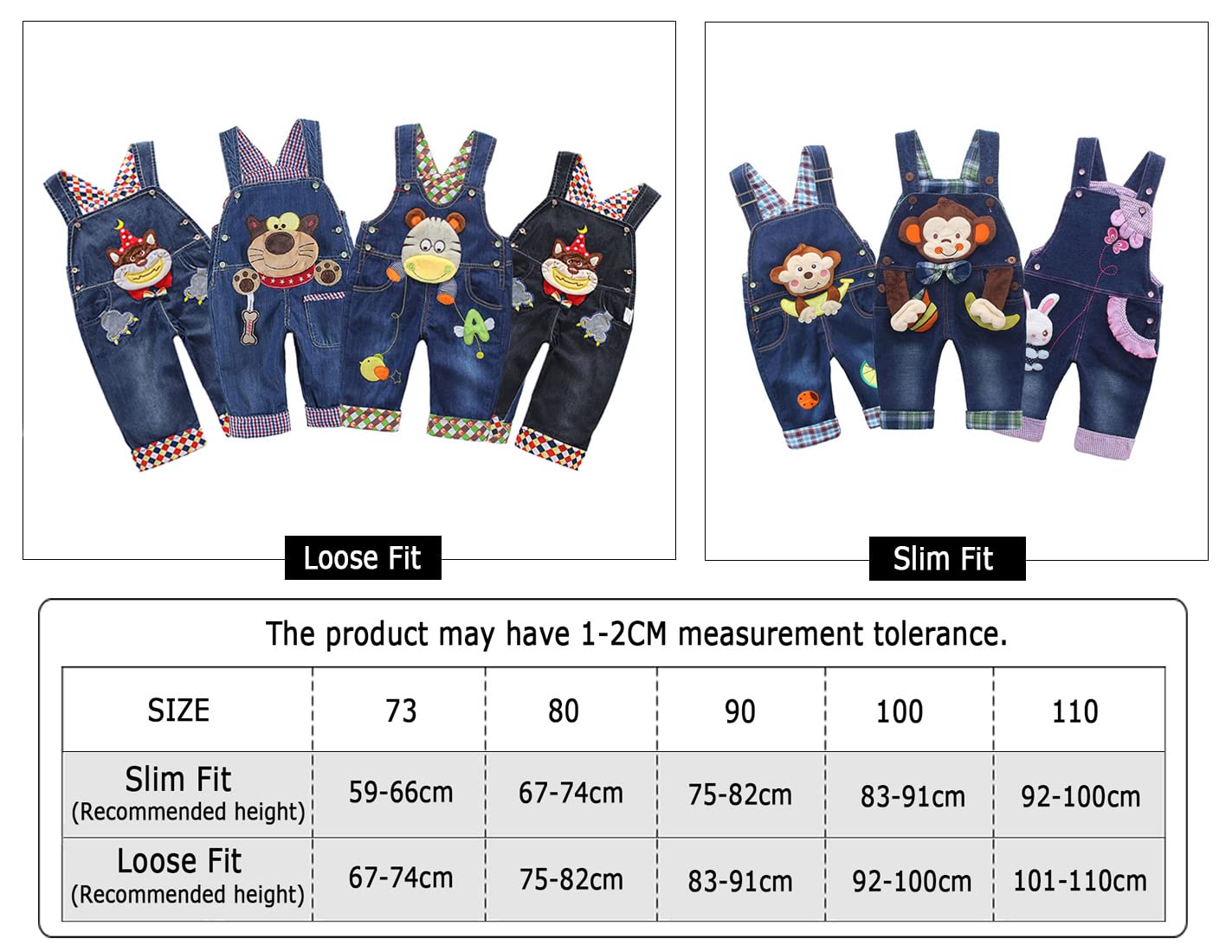 Bebé Niños Peto Vaqueros Overall Mono Largo Elegante Ocio Azul con Patrón Moda