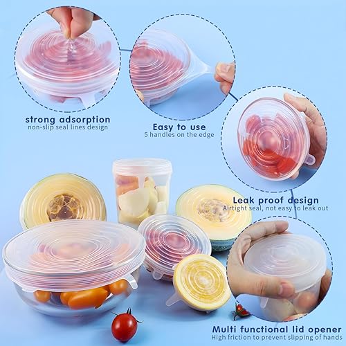 Miniatura 4 de 12 tapas de silicona de diferentes especificaciones, tapas elásticas de silicona, tapas de silicona para almacenamiento de alimentos, cubiertas de