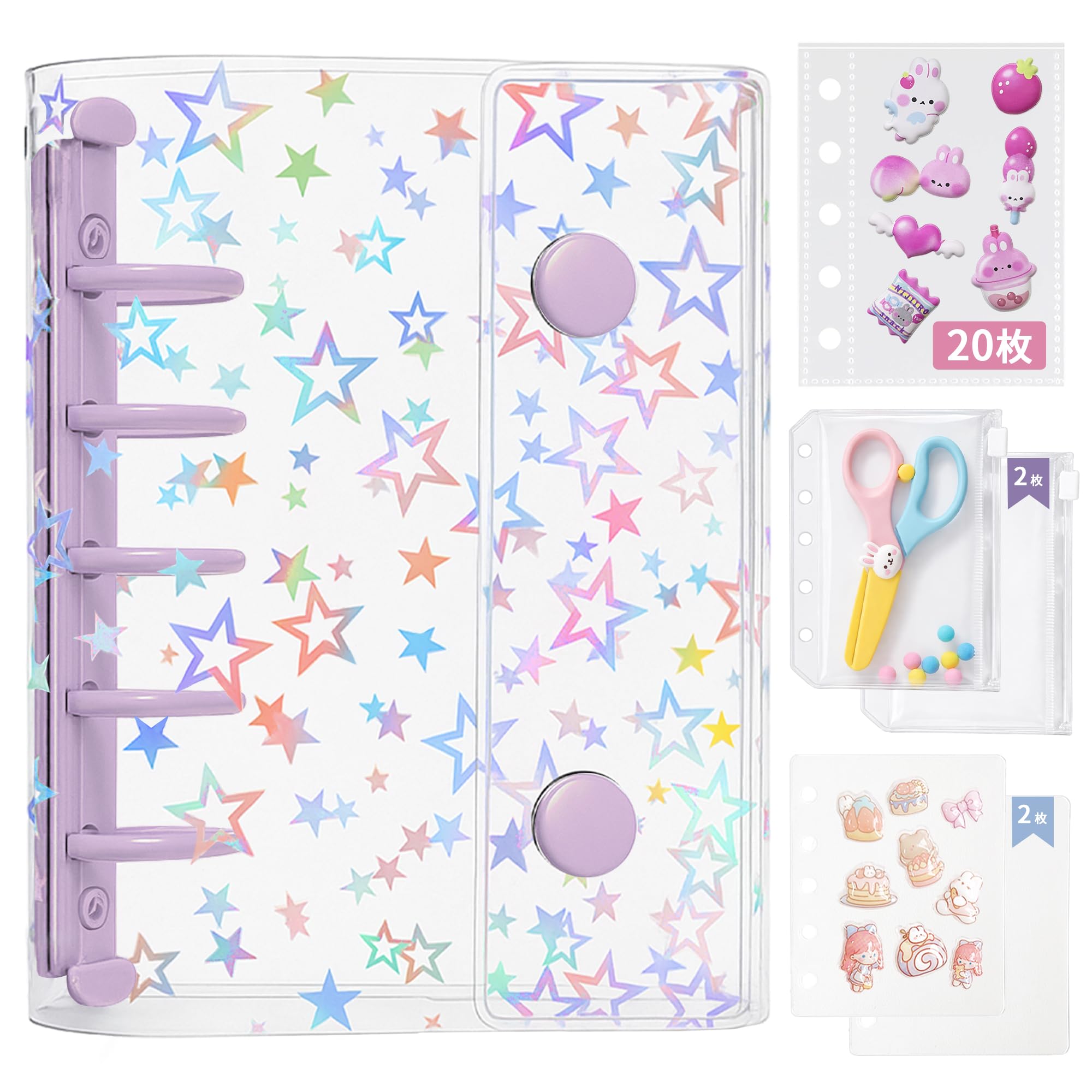 Amazon.co.jp: GOKEI 透明バインダー シール手帳 プラバン M5サイズ