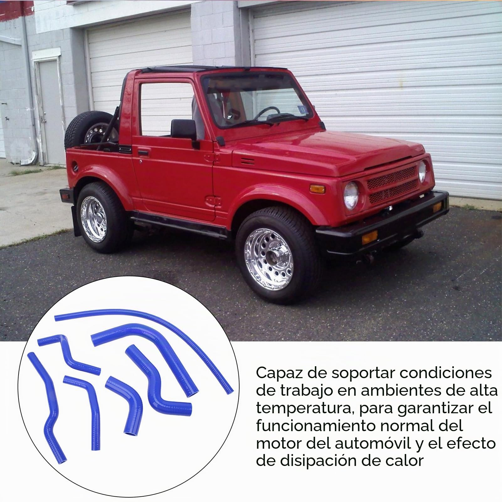 Manguera de Refrigerante de Radiador de Silicona para Suzuki Samurai 1986-1995, Kit de Manguera de Tubo de Refrigerante de Radiador Resistente Al Calor a Prueba de Fugas de (Azul)