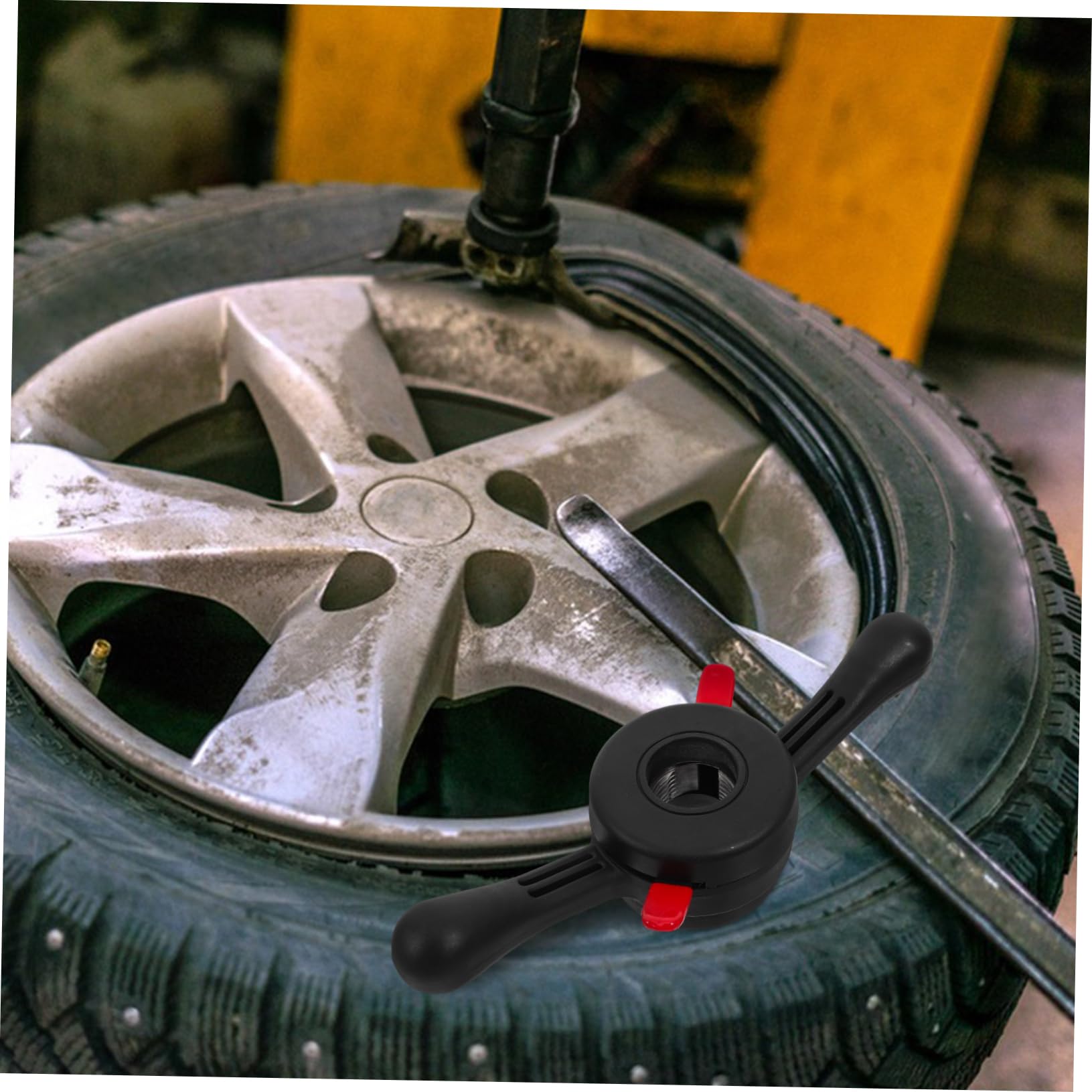 ABOOFAN Bilanciatrice per Ruote Auto Smontagomme e Bilanciatrice Attrezzo per Cambio Gomme Compatibile Albero Mozzo Ruota e Dado Farfalla Strumento Leggero e Portatile per Bilanciamento