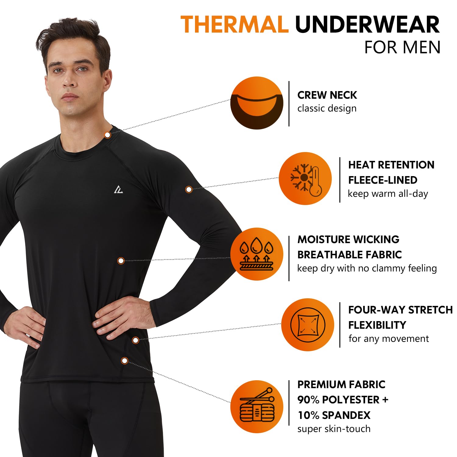 CL convallaria Ropa Termica Hombre Frio Conjunto Termico Hombre Ropa Interior Térmica Hombre Medias Termicas Hombre Invierno