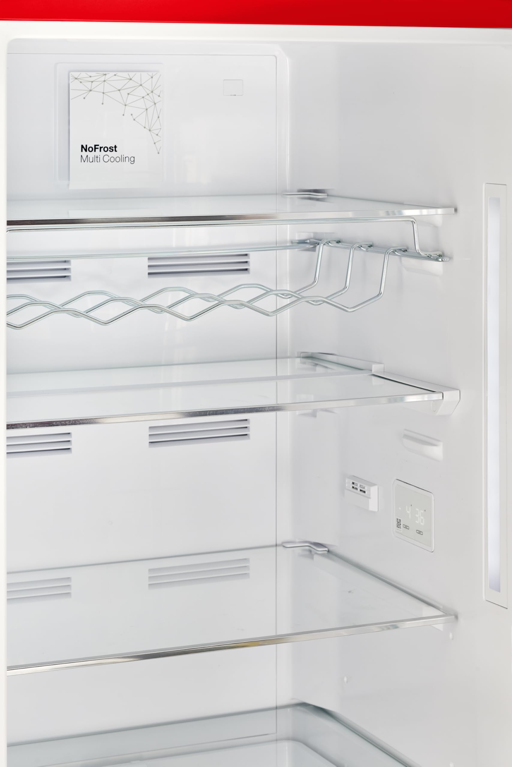 Unique Appliances Classic Retro 12 Cu.Ft. Bottom Freezer Refrigerator In Candy Apple Red on Fridge.com - View 5