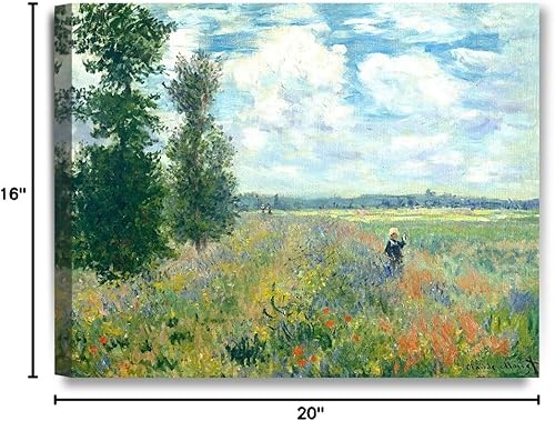 Miniatura 8 de DECORARTS - Campos de amapola cerca de Argenteuil, reproducción artística de Claude Monet. Impresiones en lienzo giclée para decoración del hogar