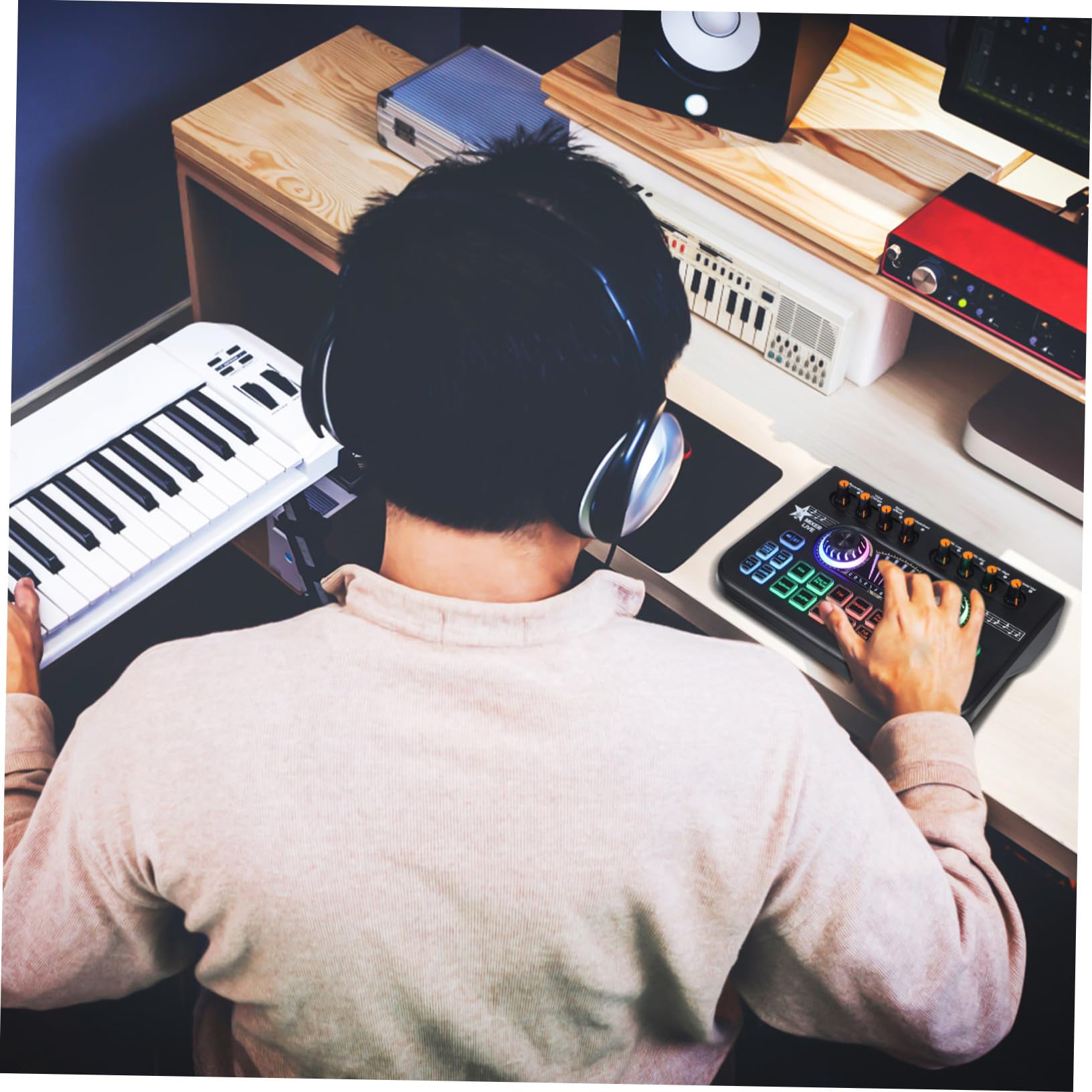 Podcast Ausrüstungspaket E300 mit X3 Soundkarte für Dj Einsteiger | 1 Satz, Metall Kunststoff Ausführung, für Gaming und Podcasting, mit Soundeffekten und Benutzerfreundlicher Bedienung