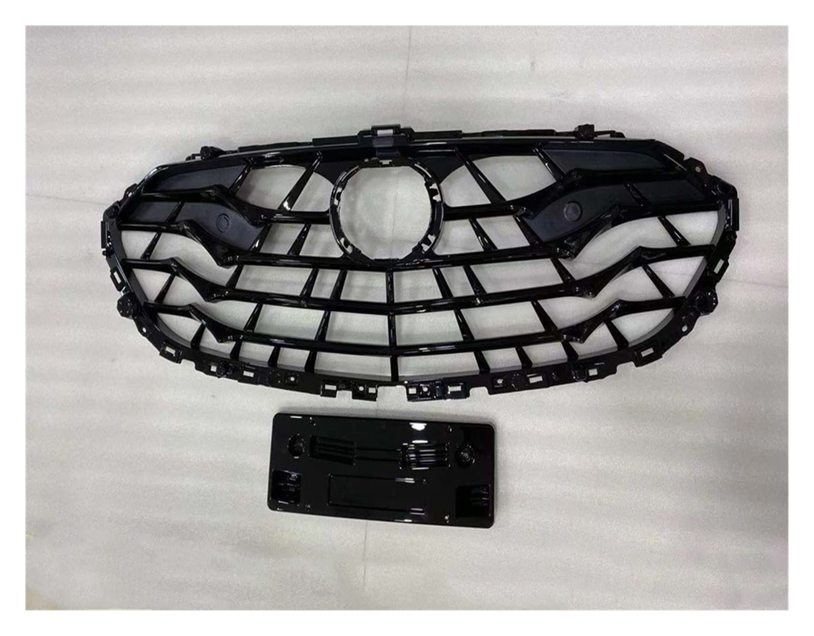 Amazon.co.jp: フロントグリル 光沢のある黒レーシンググリルフロント