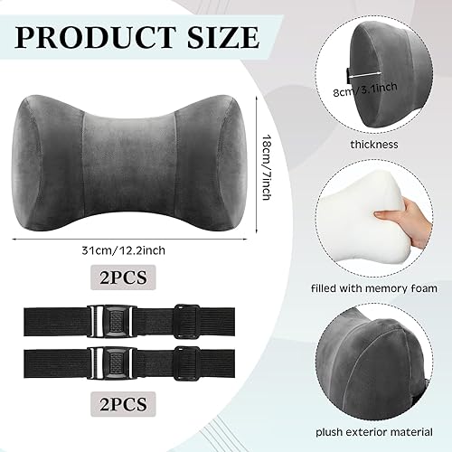 Miniatura 2 de 2 almohadas de cuello para sillón reclinable de 12.2 pulgadas de largo, almohada de apoyo para el cuello del automóvil, almohada de espuma