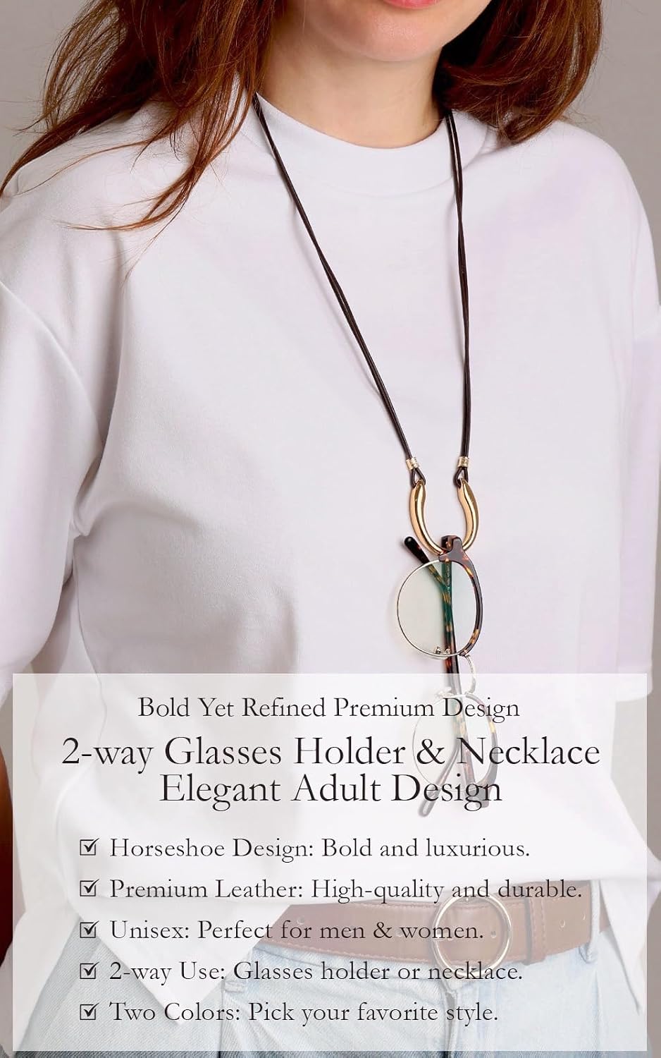 Eyeglass Holder Horseshoe Buckle Necklace image 2