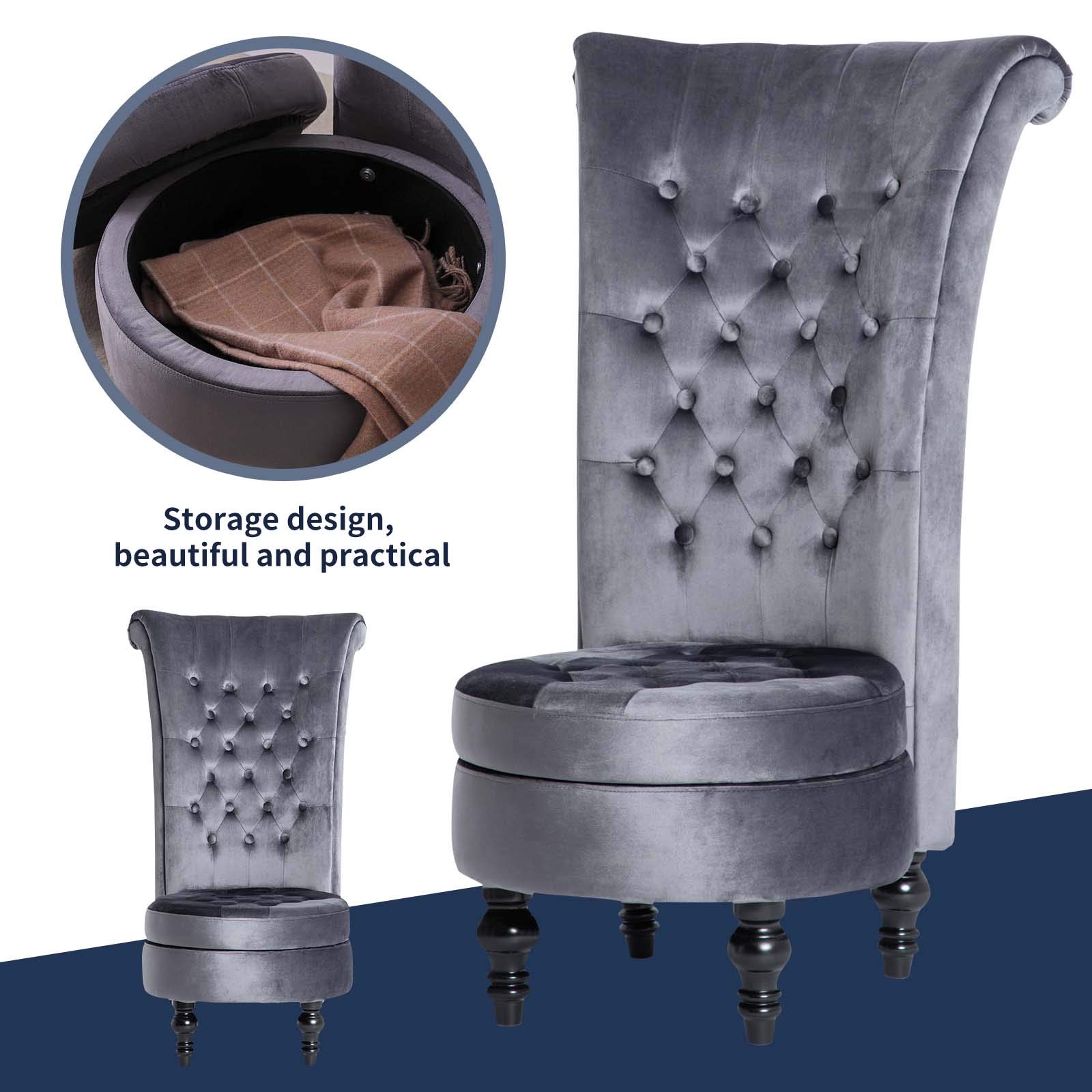 Buy YC High Back Velvet Accent Chair, Retro Elegant Throne Chair with