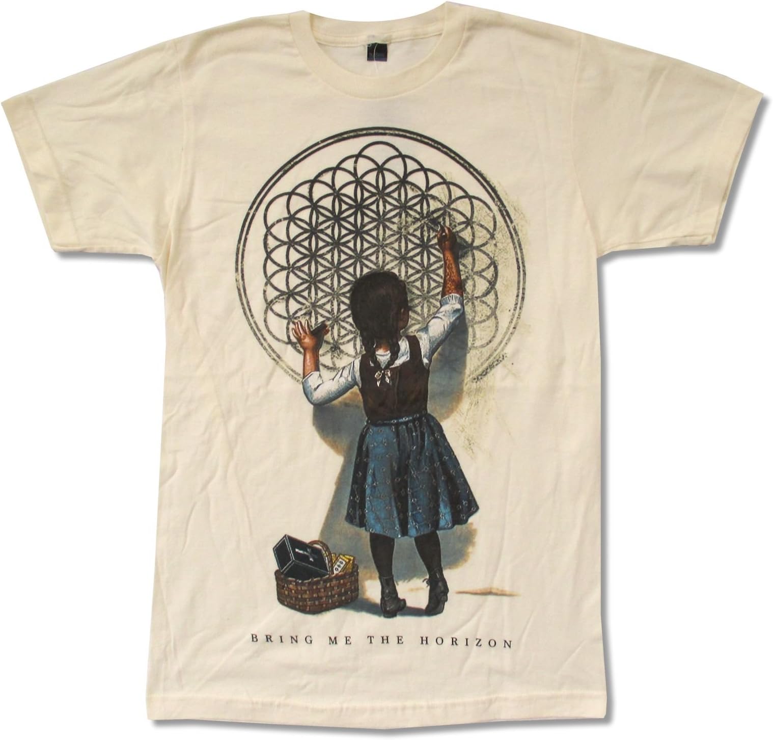Adult Bring Me The Horizon "School Girl" Cream T-Shirt (Large)