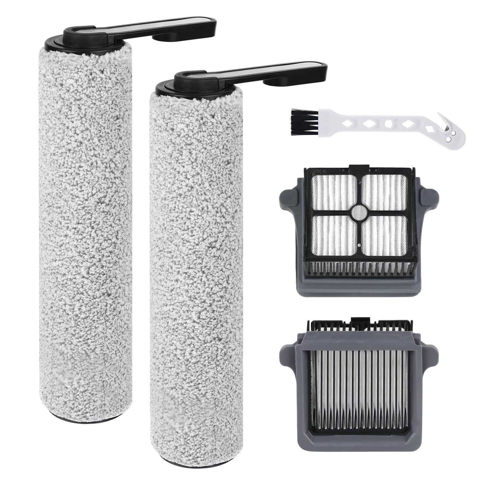 Zubehör für Dreame H14 / H14 Pro / H14 Dual Nass und Trockensauger Ersatzteile 5 Stück Zubehörset Enthalten 2 Bürstenrollen, 2 Filter Ersatzteile,1 Reinigungsbürste