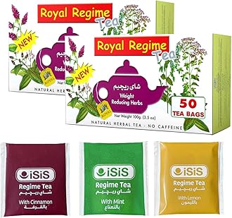 2 Packs of Royal Regime Herbal Tea 50 Bags individually wrapped (total 100 Sachets) With 3 teabags gift