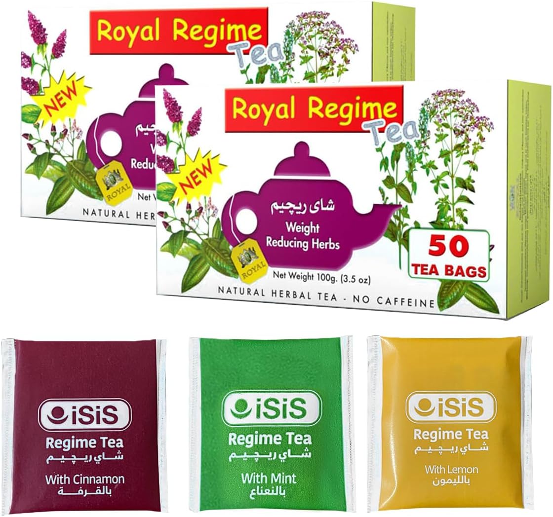 treasure.of.egypt 2 Packs of Royal Regime Tea 50 Sachetss (total 100 Sachets),1 Count (Pack of 2)