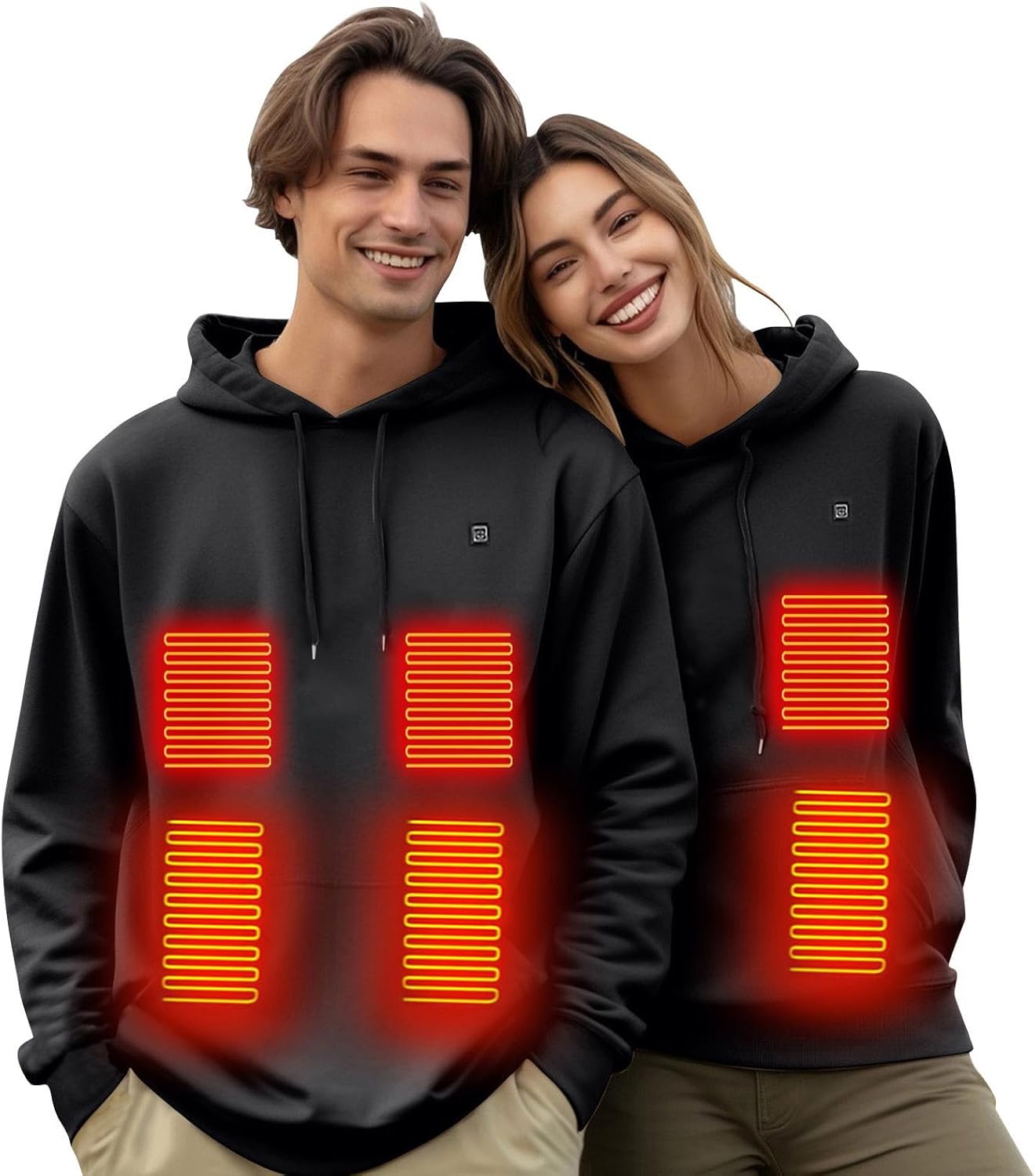 Heated Hoodie for Men Women Heated Sweatshirt Warm USB Electric Outdoor Unisex Winter Pullover with No Battery