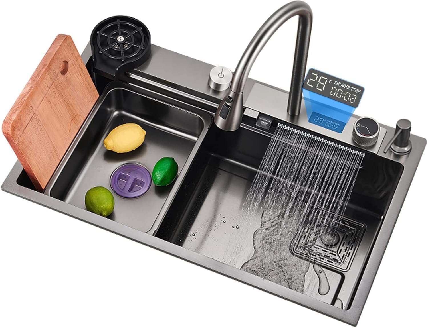 Évier de cuisine en acier inoxydable pour simplifier la préparation des repas en famille