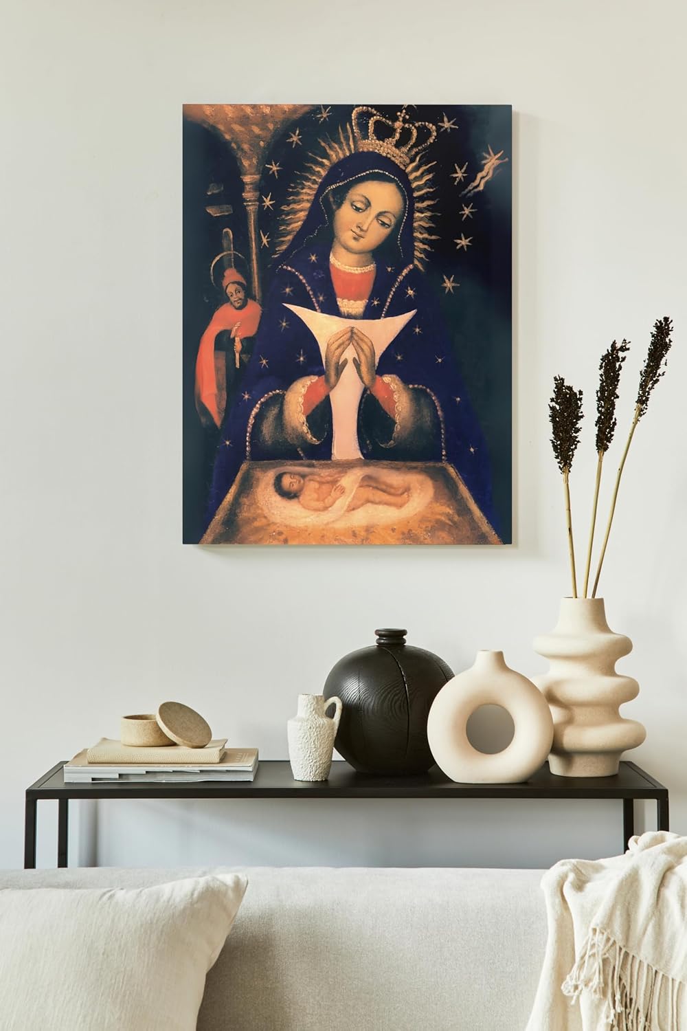 Our Lady of High Grace Altagracia Portrait, Religious Canvas Wall Art, Dominican Home Decoration, Cuadro impreso de Nuestra Señora de Altagracia/Virgen de la Altagracia (18"x24")