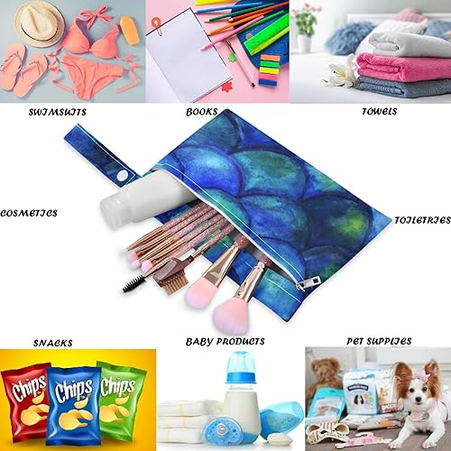 Miniatura 10 de visesunny 2 bolsas húmedas multicolor de mariposa con bolsillos con cremallera, lavable, reutilizable, espaciosa para viajes, playa, piscina,