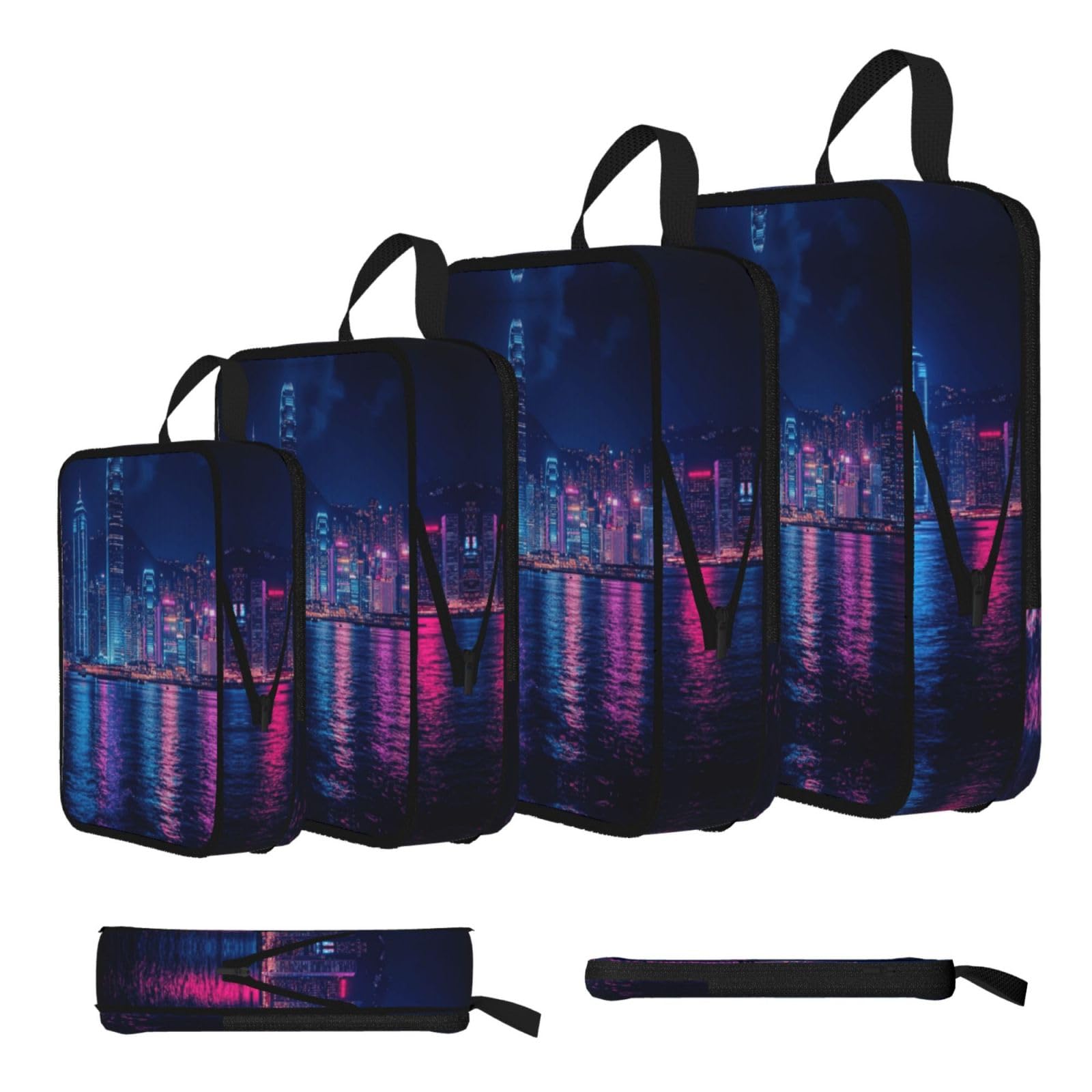 Beautiful Night View Compression Packing Cubes 4 Piece Set