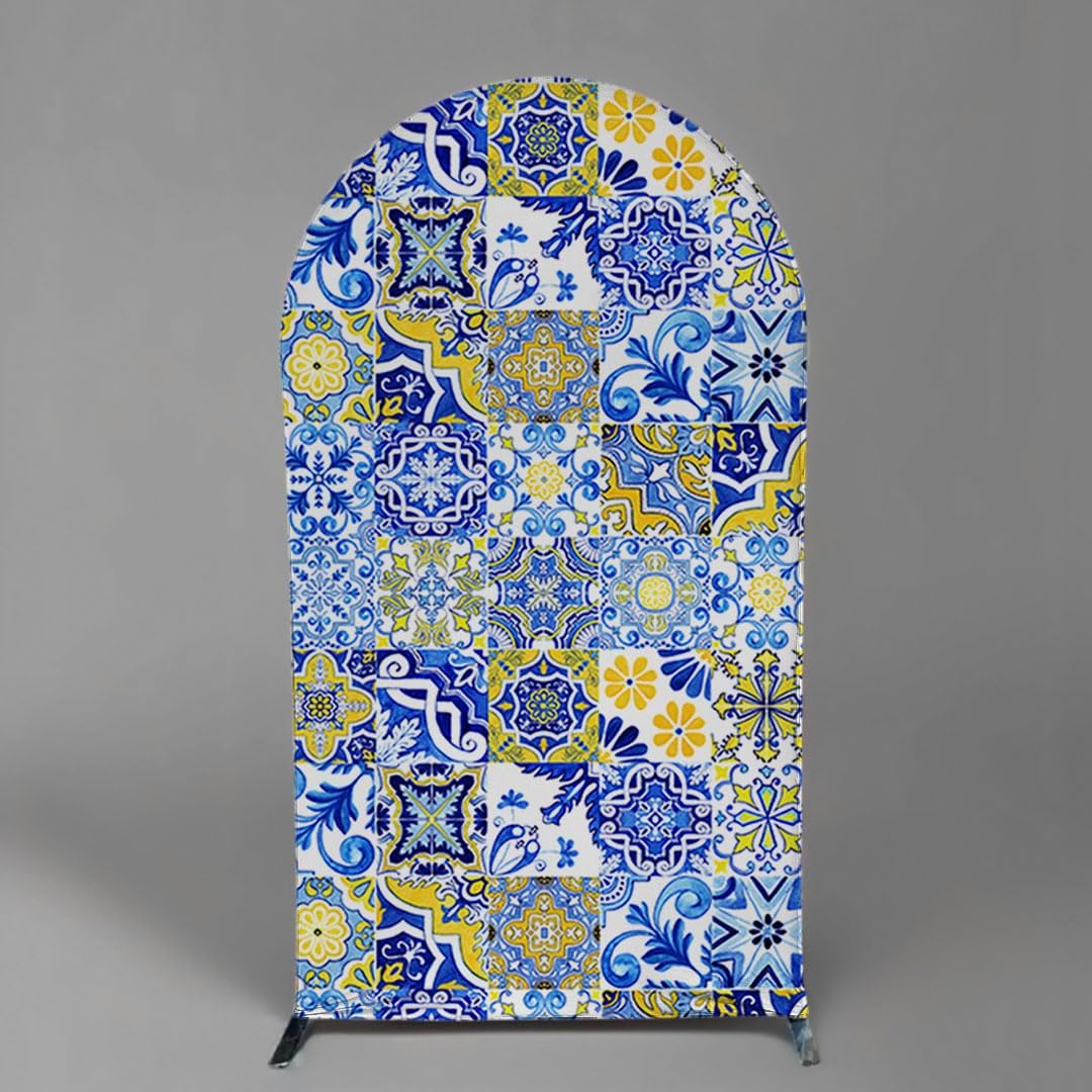 Arch Backdrop Cover Main Squeeze Positano Theme Arched Stand Covers Stretchy Background for Birthday Porcelain Parties Decor Banner GX09