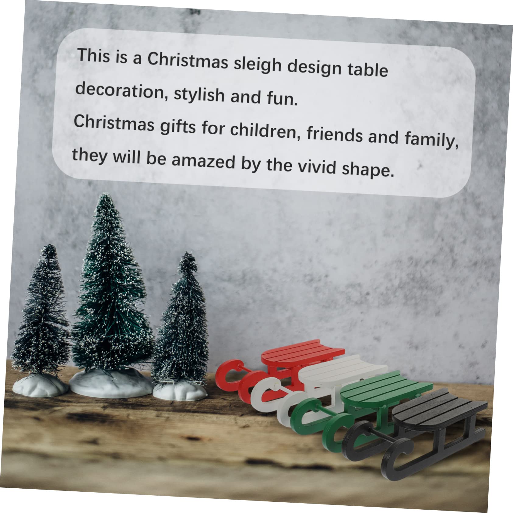 TOPBATHY 16 Pz ciondolo a slitta in legno ornamenti di decorazioni natalizie in miniatura ornamento da slitta da scrivania lavoretti natale lavoretti di natale squisito ornamento da slitta