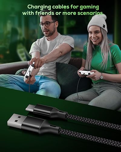 Miniatura 7 de MENEEA Cable de carga de 16.4 pies para PS5PS5 ProXbox Series XS Controllerpara Switch Pro, cable de carga USB de repuesto, nailon trenzado tipo C,
