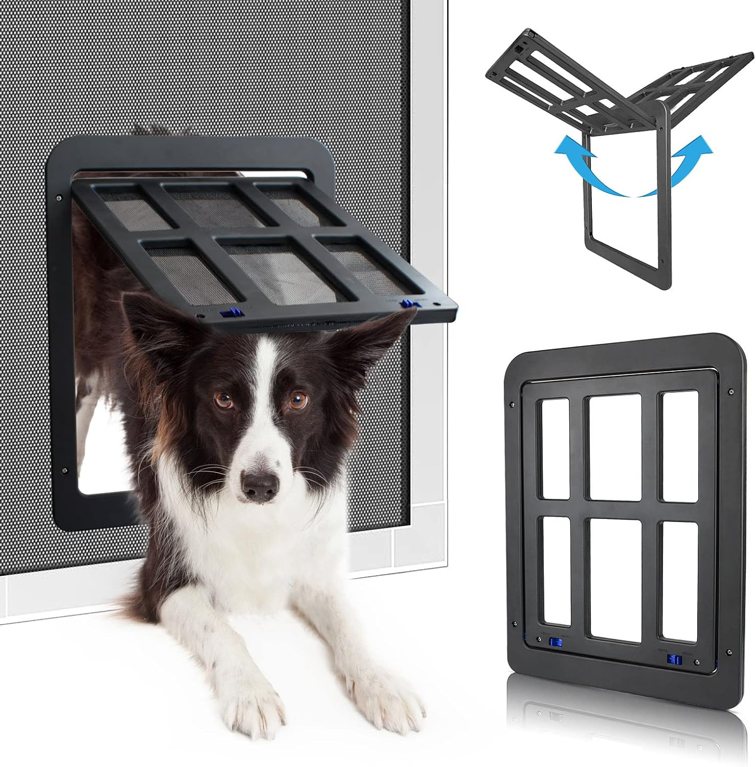 PETLESO Dog Door for Sliding Door, Lockable Doggie Screen Door with