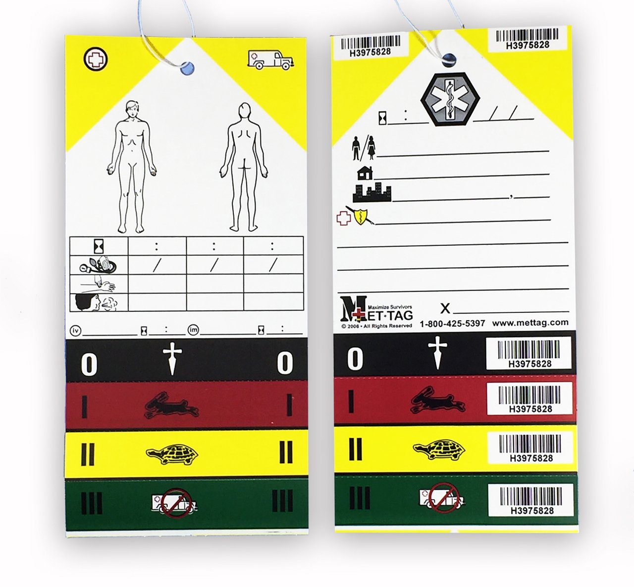 Rescue Essentials METTAG MT-137 Medical TRIAGE Tags - 10/PK