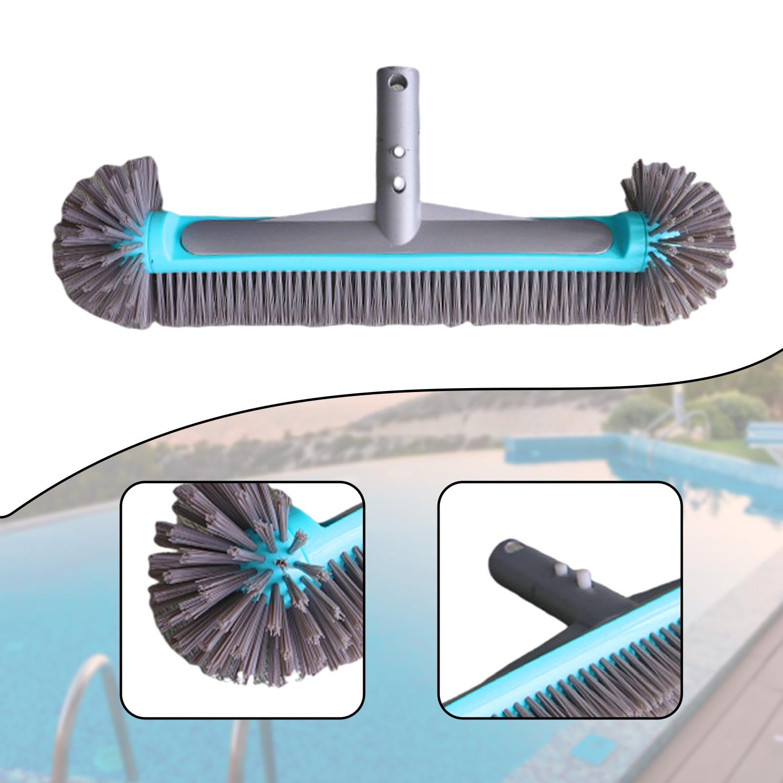 Cepillo para Piscina, Estanque, Baño, Ligero, con Cerdas Hemisféricas