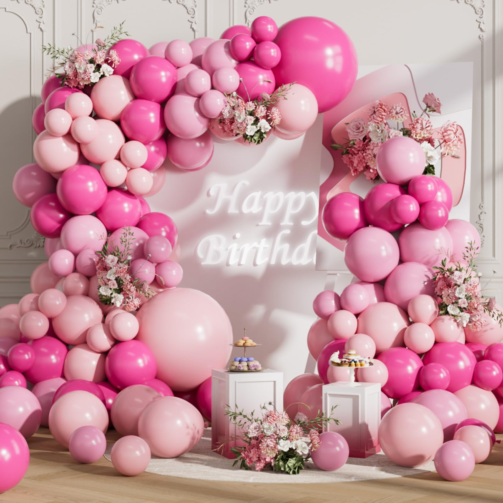 SULALABOO Hot Pink Balloon Arch Kit, 155Pcs Garland Latex Balloons 18 10 5 Inch for Birthday Anniversary Wedding Graduation Party Decoration โ image 1