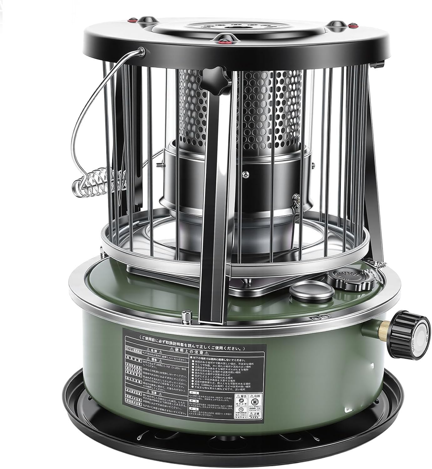 Cosiki Portable Kerosene Heater, Adjustable Height 5.2L Tank 20-25 Hours Heat for Indoor Outdoor Use, with Safety Net and Complete Accessory Set for Camping Garage Home Emergency