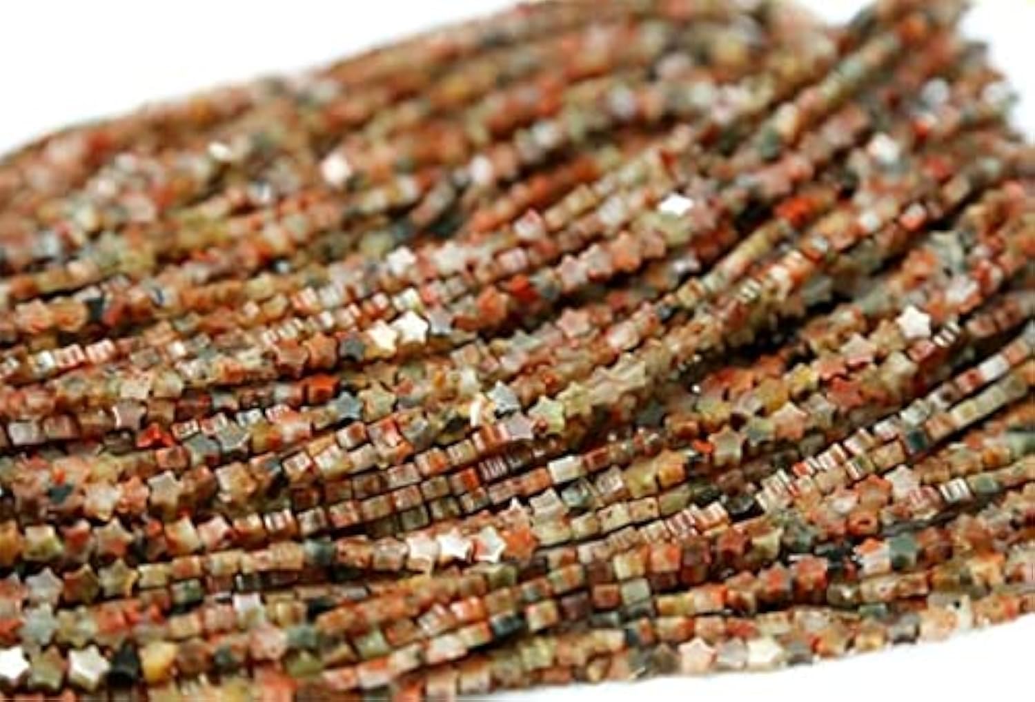 Jaspe bréchiforme rouge naturel en perle étoile 4mm lot pour loisir créatif