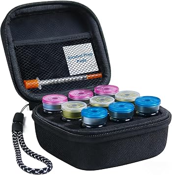 Insulin Fridge Holder & Travel Case-9 Slot Organiser for Standard 10ml U-100 Vials & Peptide Vials,Diabetic Storage Bag with Zipper,Portable Cooler Case with Wrist Strap Black
