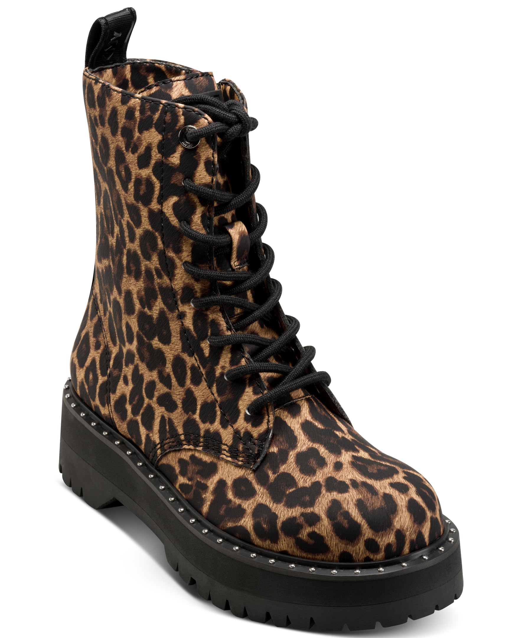 DKNY womens Batu Lug Sole Lace Up Combat Boot