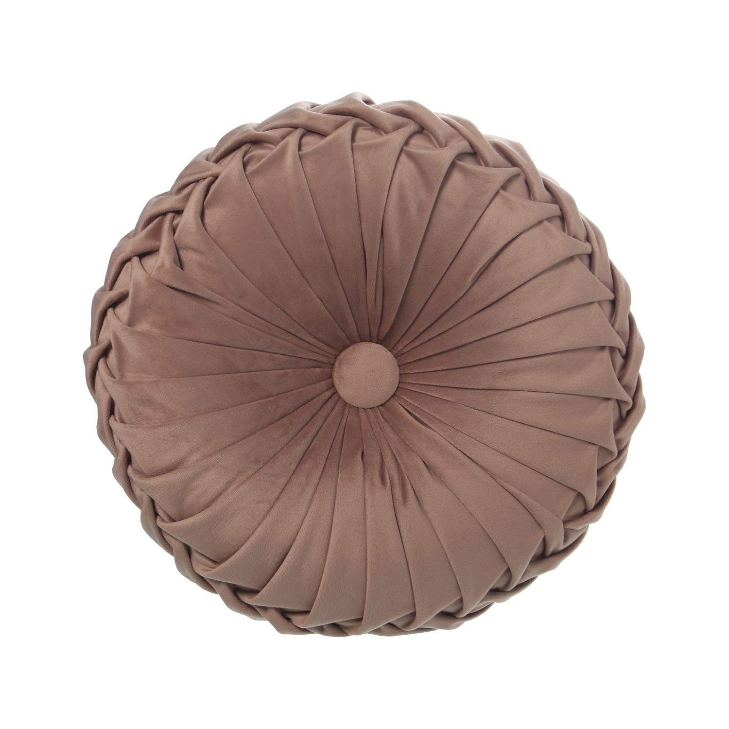Coussin rond velours rose 35cm sans fermeture pour salon chic