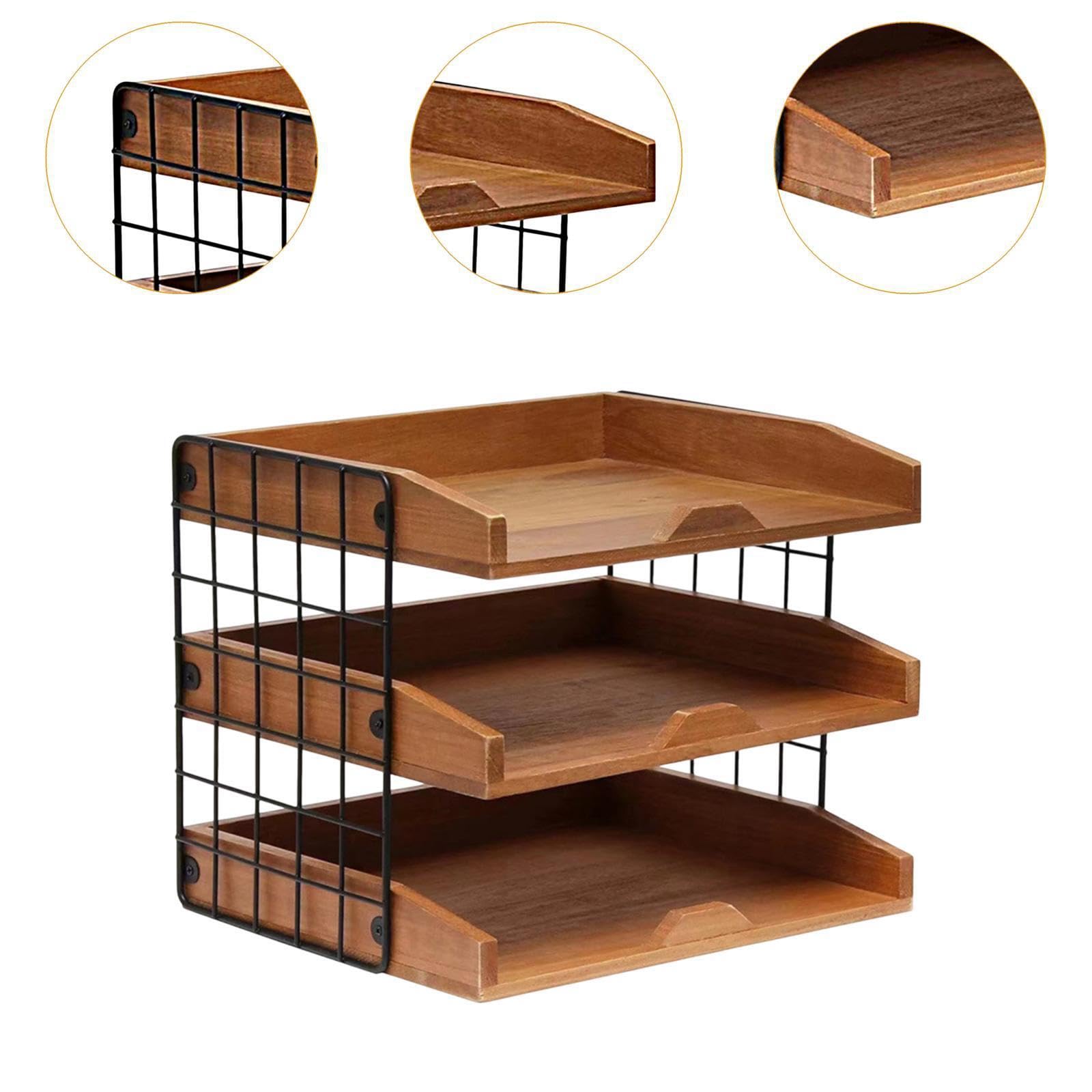 Organizzatore compatto a 3 livelli per vassoi portadocumenti, | archiviazione per scaffali, mantiene francobolli e articoli per ufficio accessibili e organizzati, scaffale per documenti,