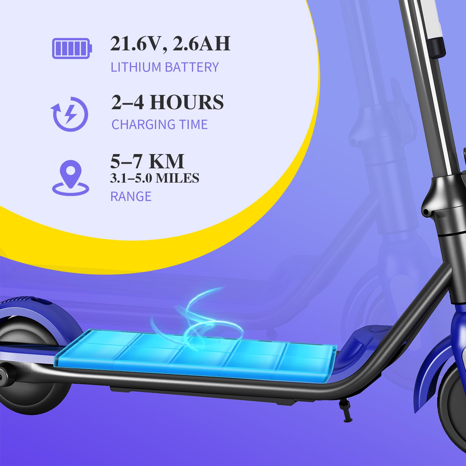 E Roller Kinder von 6-12 Jahren,Max Reichweite 5-8 KM - Max.12 KM/H,Faltbarer Elektroroller für Kinder Mit Bunte Regenbogenlichter und LED-Anzeige,Elektroscooter für Kinder