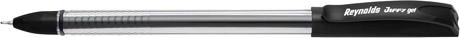 Reynolds Jiffy 0.5mm Needle Point Gel Pens Black Ink - Pack of 40 (Ship From India)